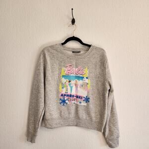 Barbie Women's Large‎ Apres-Ski Club Crew Neck Sweatshirt New Gray